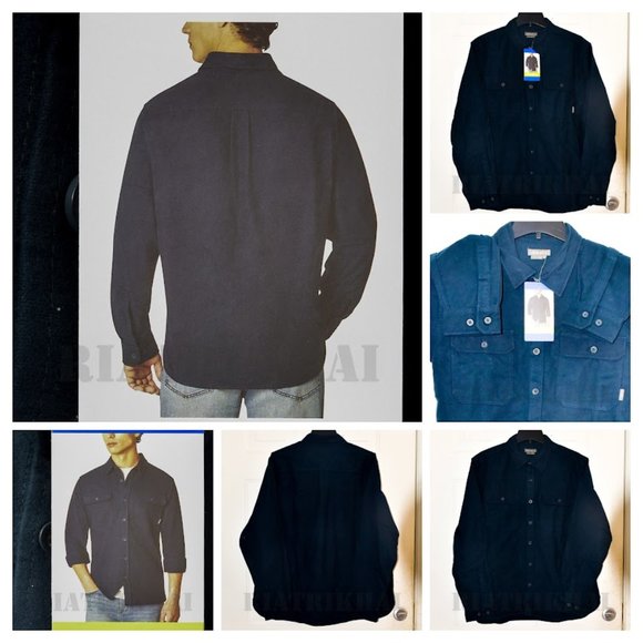 Blue NWT Men Double Brushed Chamois Shirt‎ Eddie Bauer - Picture 1 of 9